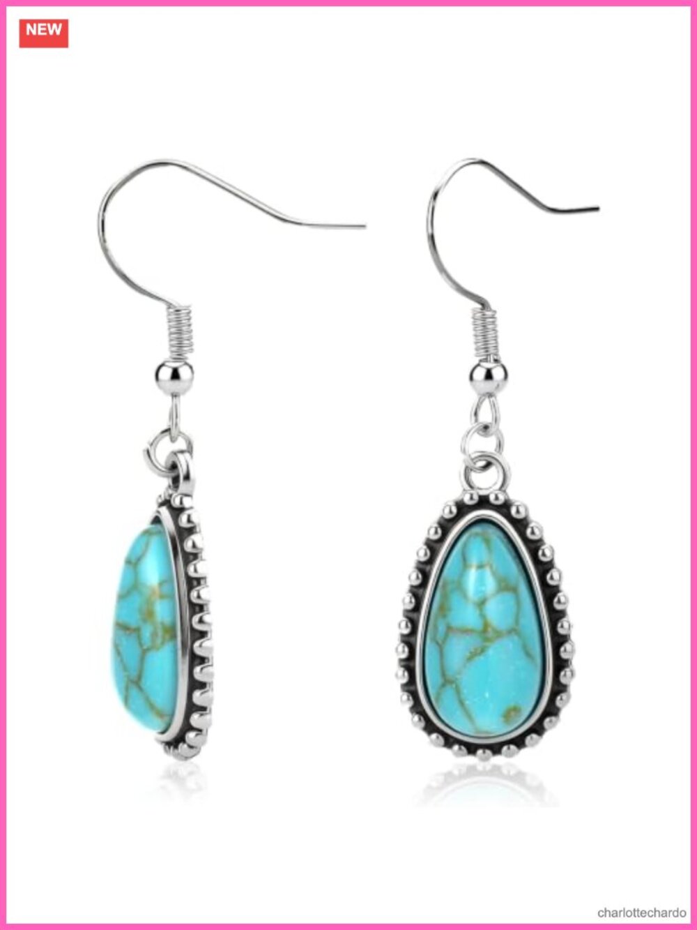 Teardrop Dangle Earrings Alloy Hook Western Boho Drop Jewelry